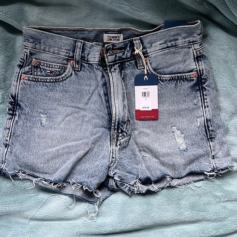 Tommy Hilfiger high waisted denim shorts